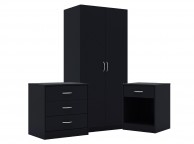 LPD Delta Bedroom Furniture Set In Black Thumbnail