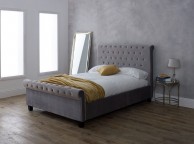 Limelight Orbit 4ft6 Double Plush Silver Velvet Fabric Bed Frame Thumbnail