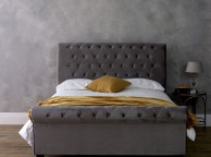 Limelight Orbit 4ft6 Double Plush Silver Velvet Fabric Bed Frame Thumbnail