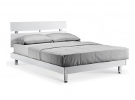 LPD Novello 4ft6 Double Wooden Bed Frame In White Gloss Thumbnail