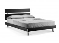 LPD Novello 4ft6 Double Wooden Bed Frame In Black Gloss Thumbnail