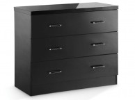 LPD Novello 3 Drawer Chest In Black Gloss Thumbnail