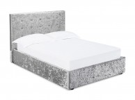 LPD Rimini 5ft Kingsize Silver Velvet Fabric Ottoman Bed Frame Thumbnail