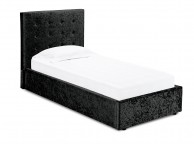 LPD Rimini 3ft Single Black Velvet Fabric Ottoman Bed Frame Thumbnail