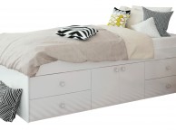 Kidsaw Arctic 3ft Single White Wooden Multi Drawer Bed Frame Thumbnail