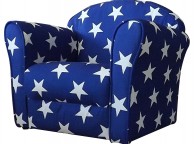 Kidsaw Blue With White Stars Childrens Mini Armchair Thumbnail