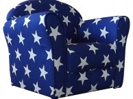 Kidsaw Blue With White Stars Childrens Mini Armchair Thumbnail