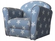 Kidsaw Grey With White Stars Childrens Mini Armchair Thumbnail