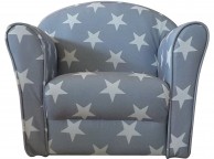 Kidsaw Grey With White Stars Childrens Mini Armchair Thumbnail