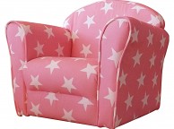 Kidsaw Pink With White Stars Childrens Mini Armchair Thumbnail