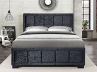 Birlea Hannover 4ft Small Double Black Crushed Velvet Fabric Bed Frame Thumbnail