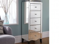 Birlea Palermo 5 Drawer Narrow Mirrored Chest Thumbnail