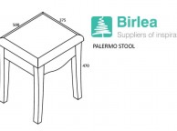 Birlea Palermo Mirrored Dressing Table Stool Thumbnail