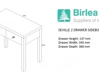 Birlea Seville 2 Drawer Mirrored Sideboard Thumbnail