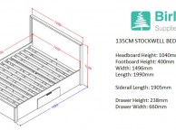 Birlea Stockwell 4ft6 Double Oak Finish Wooden Bed Frame With Drawers Thumbnail