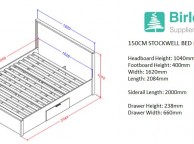 Birlea Stockwell 5ft Kingsize Oak Finish Wooden Bed Frame With Drawers Thumbnail