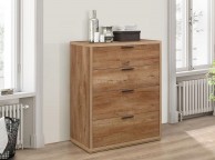 Birlea Stockwell Oak Finish 4 Drawer Chest Thumbnail