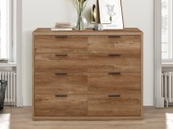 Birlea Stockwell Oak Finish 8 Drawer Merchant Chest Thumbnail