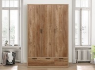 Birlea Stockwell Oak Finish 3 Door 2 Drawer Wardrobe Thumbnail