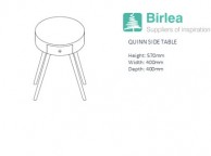 Birlea Quinn White 1 Drawer Side Table Thumbnail