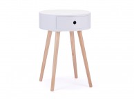 Birlea Quinn White 1 Drawer Side Table Thumbnail