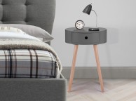 Birlea Quinn Grey 1 Drawer Side Table Thumbnail