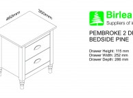 Birlea Pembroke Pine 2 Drawer Bedside Thumbnail