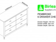 Birlea Pembroke Pine 6 Drawer Chest Thumbnail