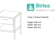 Birlea Urban Rustic Finish 1 Drawer Bedside Thumbnail