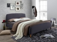 Time Living Geneva 4ft6 Double Dark Grey Fabric Bed Frame Thumbnail