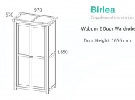 Birlea Woburn Oak 2 Door Wardrobe Thumbnail