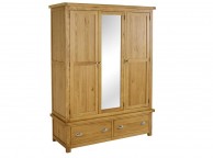 Birlea Woburn Oak 3 Door 2 Drawer Wardrobe Thumbnail