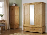 Birlea Woburn Oak 3 Door 2 Drawer Wardrobe Thumbnail