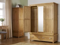 Birlea Woburn Oak 3 Door 2 Drawer Wardrobe Thumbnail