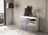 Birlea Edgeware 1 Door 2 Drawer Sideboard In White And Grey Thumbnail