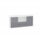 Birlea Edgeware 2 Door 2 Drawer Sideboard In White And Grey Thumbnail