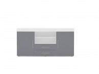 Birlea Edgeware 2 Door 2 Drawer Sideboard In White And Grey Thumbnail
