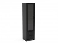 Birlea Edgeware Glass Door Cabinet In Black Thumbnail