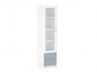 Birlea Edgeware Glass Door Cabinet In White And Grey Thumbnail