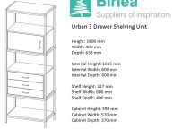 Birlea Urban Rustic Finish 3 Drawer Shelving Unit Thumbnail