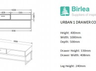 Birlea Urban Rustic 1 Drawer Coffee Table Thumbnail