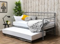 Sleep Design Banbury 3ft Single Silver Finish Metal Day Bed Frame And Trundle Thumbnail