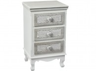 LPD Brittany 3 Drawer Bedside Shabby Chic Style Thumbnail
