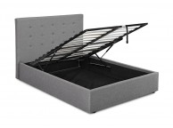 LPD Lucca Plus 4ft Small Double Grey Fabric Ottoman Bed Frame Thumbnail