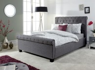 GFW Layla 4ft6 Double Charcoal Grey Fabric Ottoman Bed Frame Thumbnail