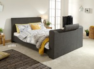 GFW Brooklyn 4ft6 Double Charcoal Grey Fabric TV Bed Frame Thumbnail