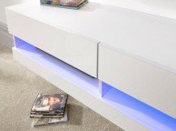 GFW Galicia White Gloss LED TV Unit 120cm Thumbnail