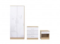 LPD Dakota Bedroom Furniture Set In White Thumbnail