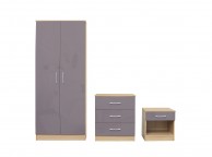 LPD Dakota Bedroom Furniture Set In Taupe Grey Thumbnail