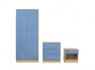 LPD Dakota Bedroom Furniture Set In Blue Thumbnail